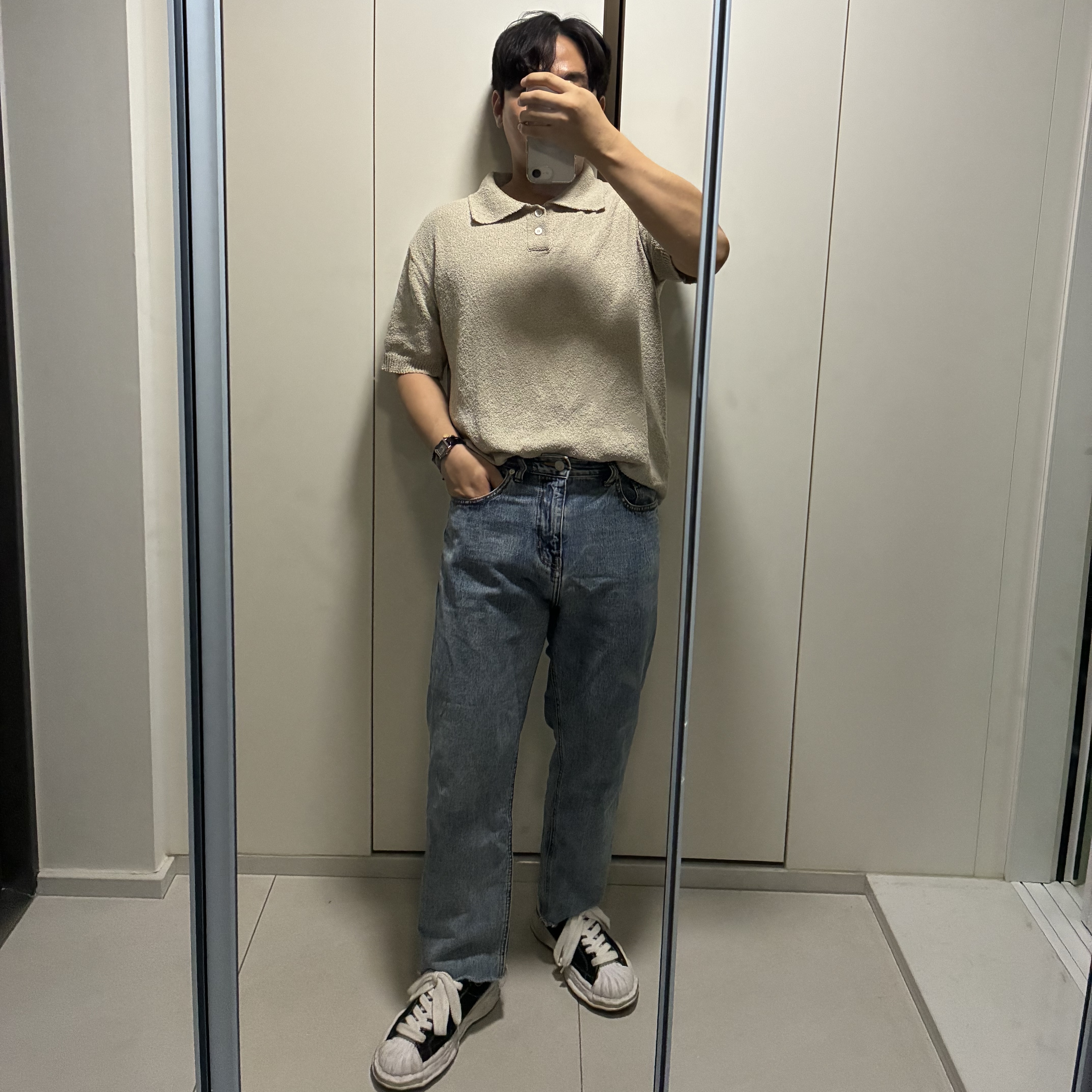 Maison Mihara Yasuhiro Blakey OG Sole Canvas Low-top Sneakers Black White 착용 스타일