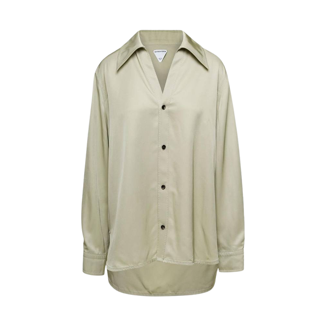 756670V35E01575 (W) Bottega Veneta Viscose Twill Shirt Green