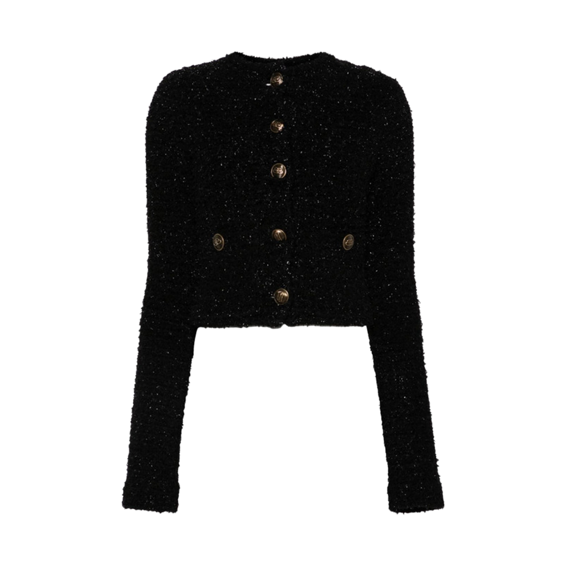 793604T33281000 (W) Balenciaga Cropped Tweed Jacket Black