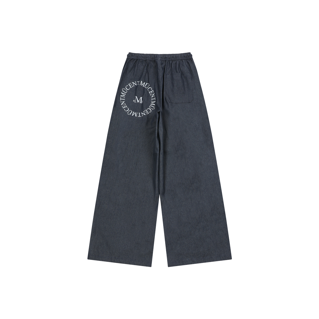 P0000BAW MUCENT Signature Arc Back Logo Denim Banding Pants Unisex Mid Denim
