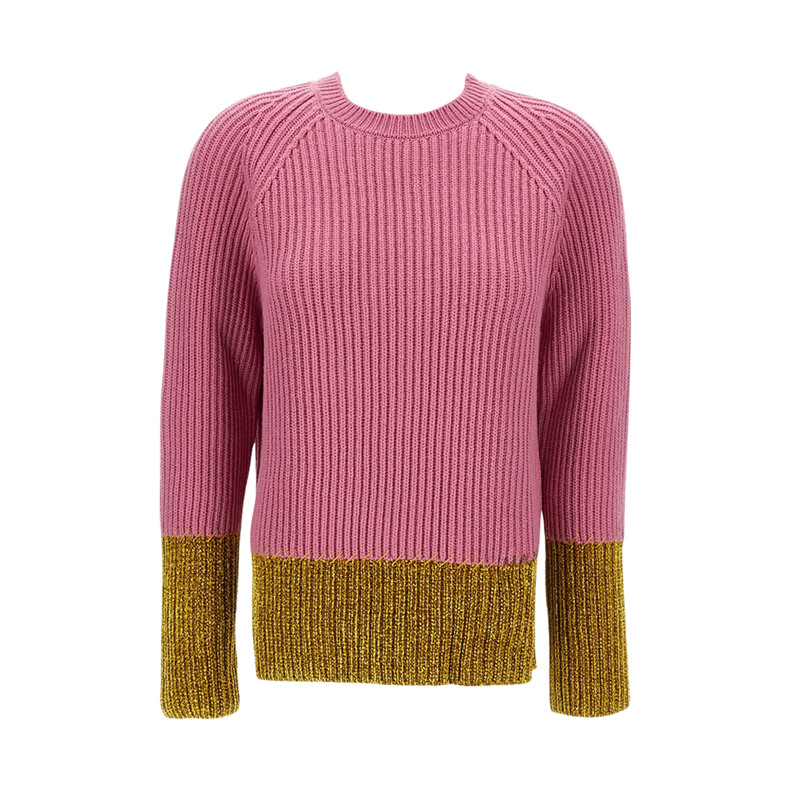 (W) 마르니 리브드 패널드 스웨터 핑크((W) Marni Ribbed Panelled Sweater Pink)