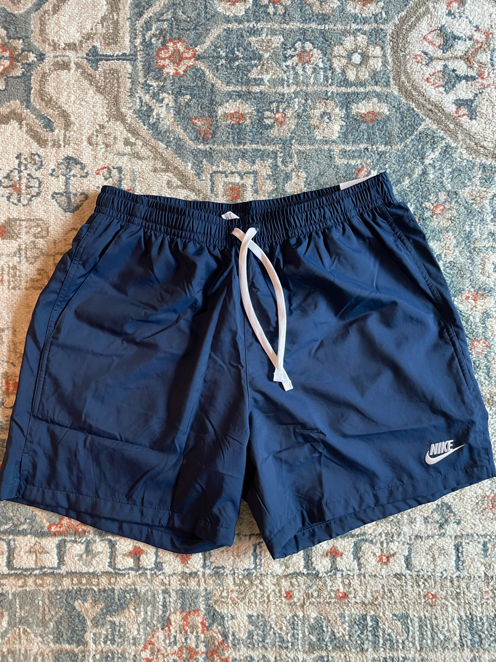 Nike NSW Woven Lined Flow Shorts Midnight Navy White - Asia 착용 스타일 - 1