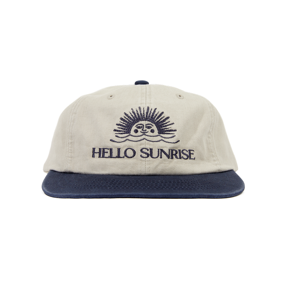 헬로 선라이즈 투 톤 워시드 OG 로고 6패널 캡 라이트 그레이 & 네이비(Hello Sunrise Two Tone Washed OG Logo 6panel Cap Light Gray & Navy)