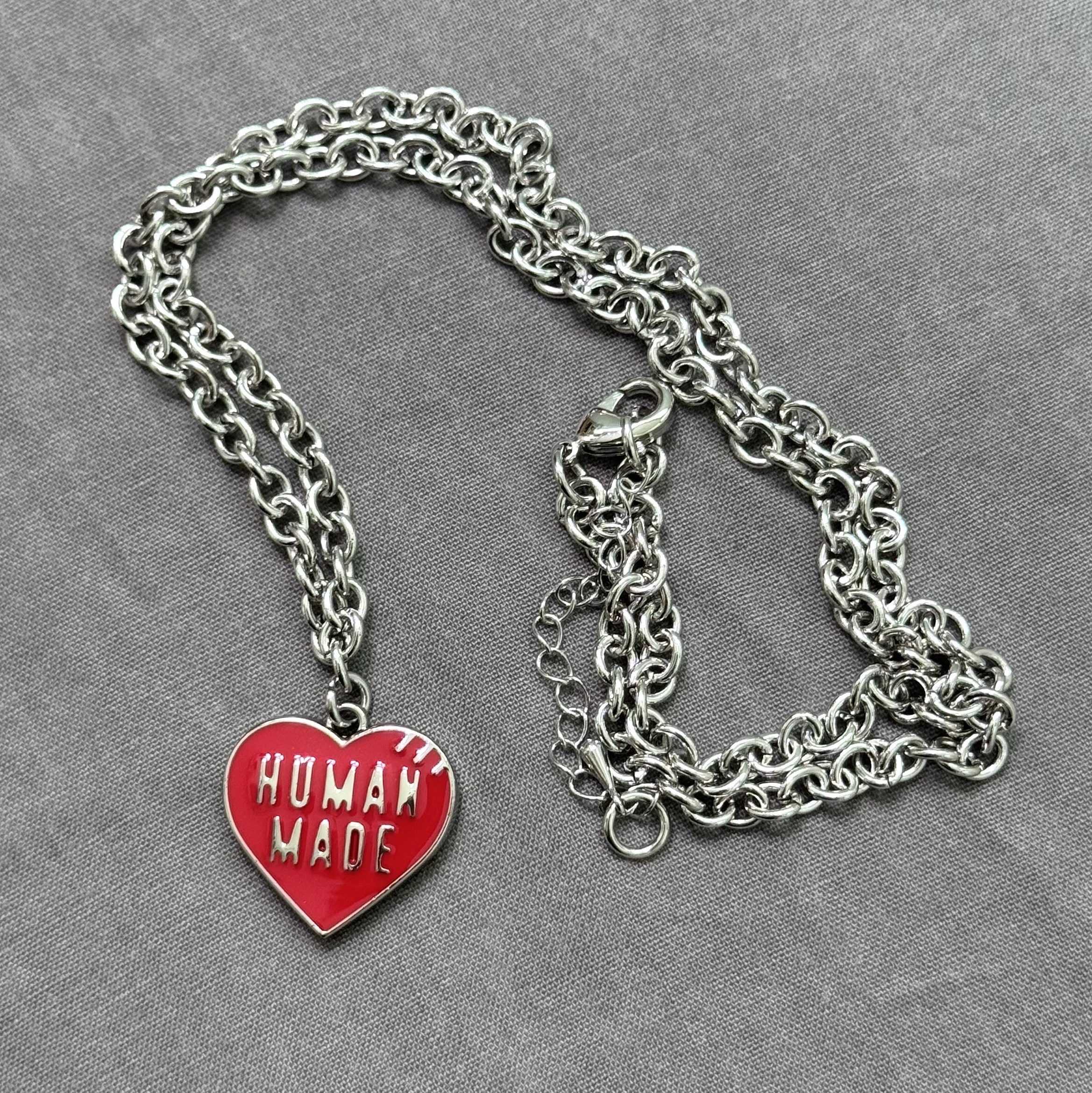 Human Made Heart Necklace Red 착용 스타일 - 1