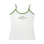 (W) Chrome Hearts Horseshoe Logo Tank Top White Green
