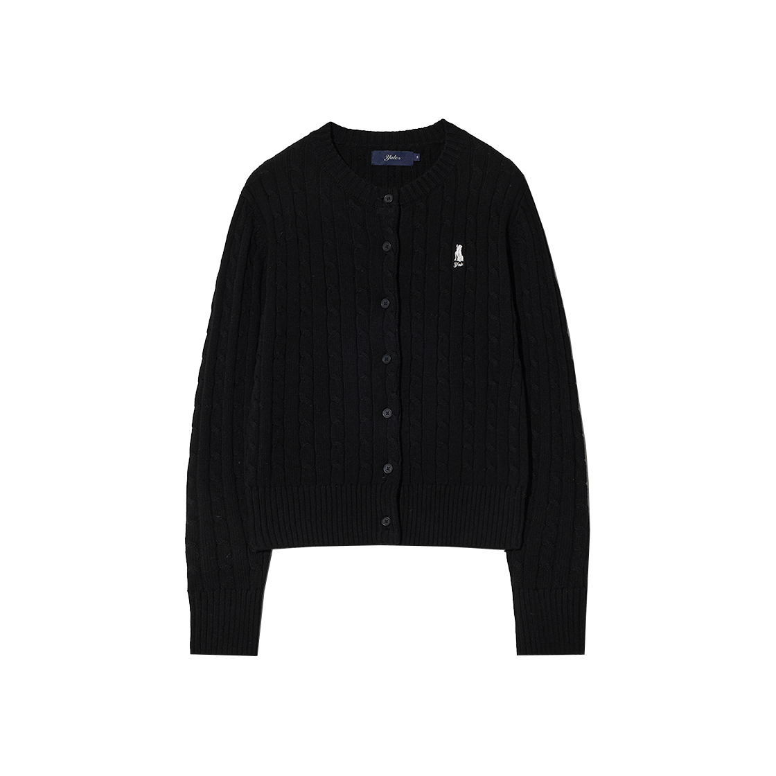 YEF1KC201ABK Yale Women's Cable Round Cardigan Black