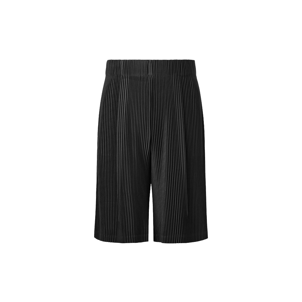 MPA3EBK Monplisse Unisex Tuck Point Pleats Shorts Black