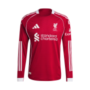 Adidas Liverpool FC 2025/26 Home Authentic Long Sleeve Jersey Strawberry Red - US Sizing (Non Marking Ver.)