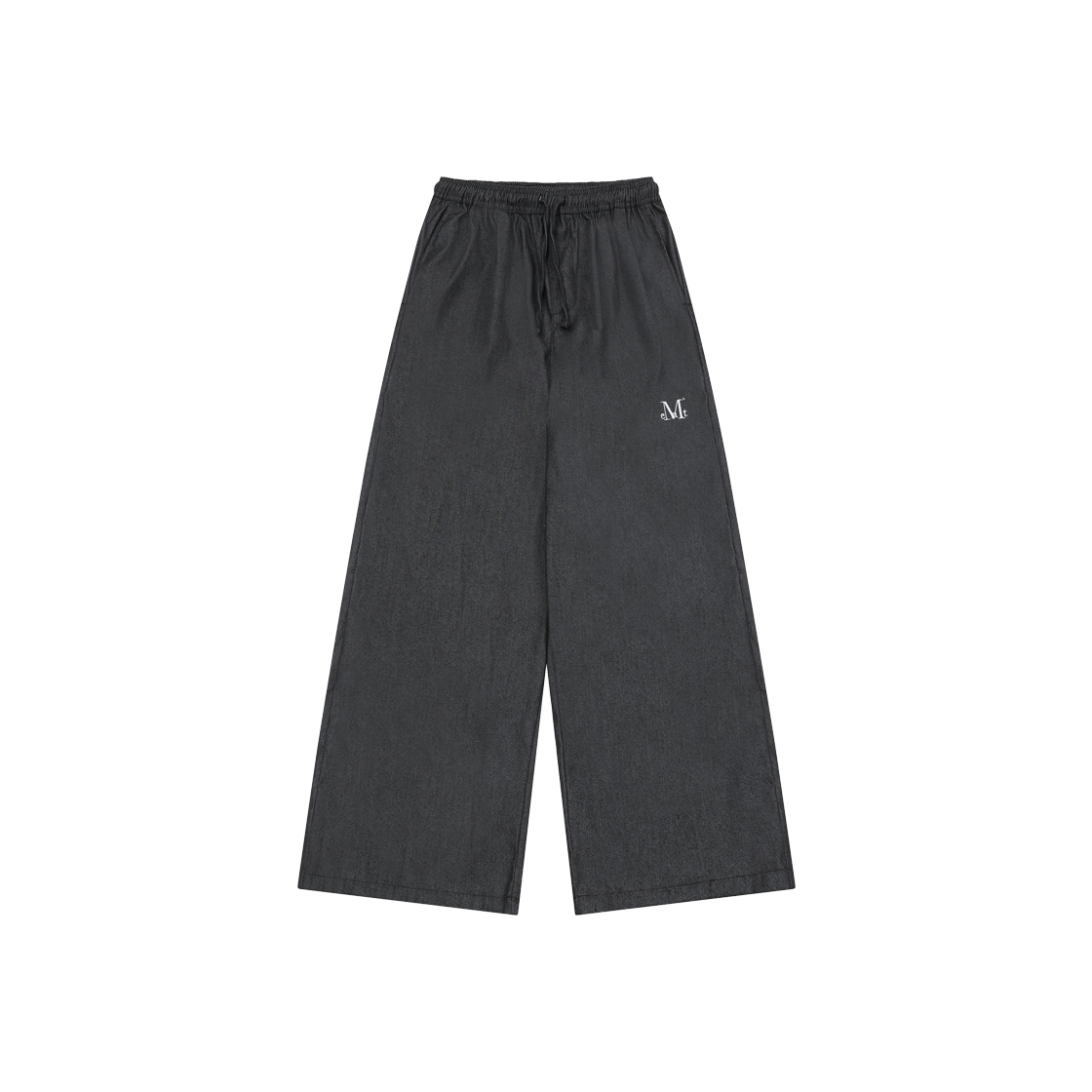 P0000BAY MUCENT Werren Pintuck Wide Denim Banding Pants Unisex Black