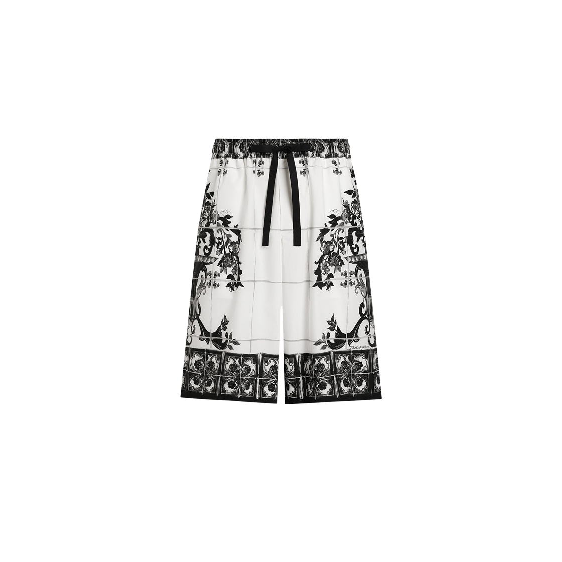GV37ATHH5ECI33TN Dolce & Gabbana Majolica Print Poplin Shorts Multicolor