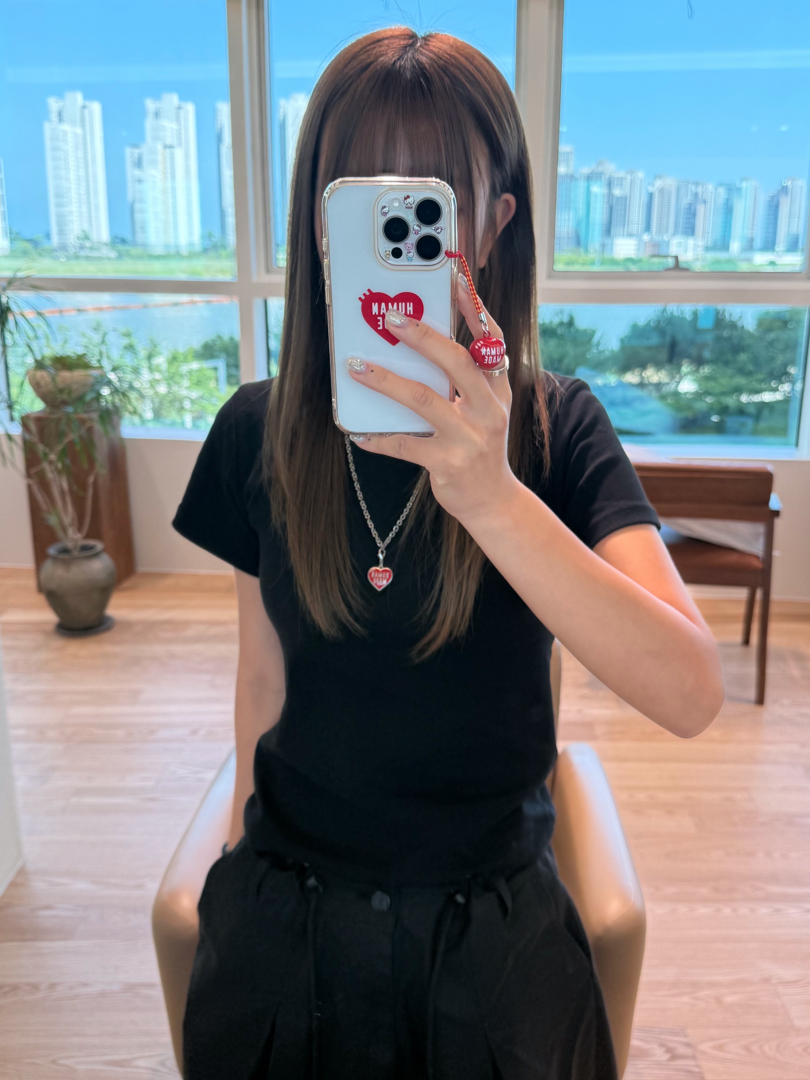 Human Made Heart Necklace Red, Human Made Five Heart Necklace Silver 착용 스타일