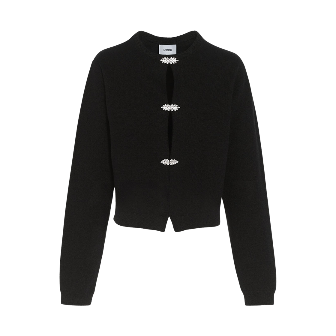 C300244001 (W) Barrie Cashmere Cardigan with Jewelled Details Black