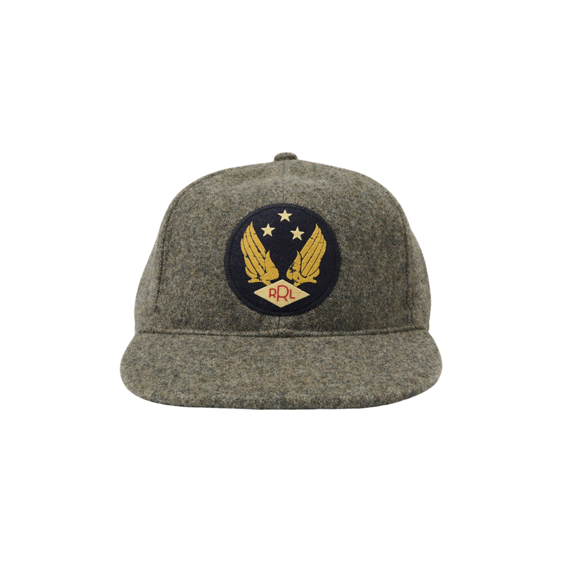 782891677001 Double RL Wool Blend Felt Winged Logo Cap Grey
