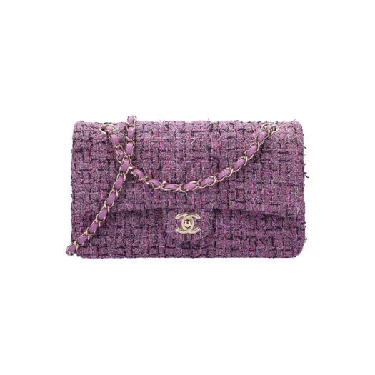 ITAA66C5JPC3 Chanel Classic Medium Flap Bag Tweed Gold