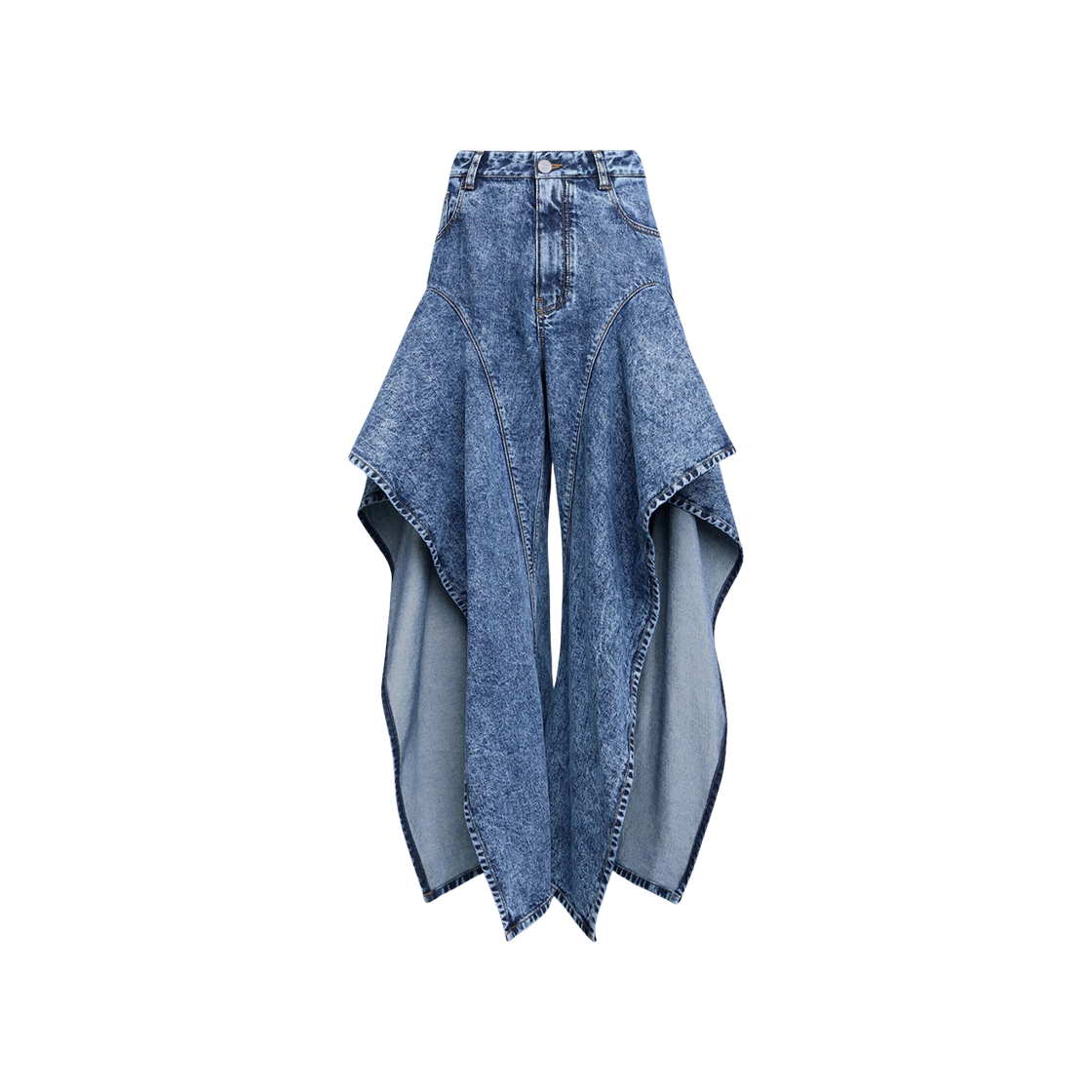 AA9P1199T535B-524 (W) Alaia Ruffle Jeans Light Blue