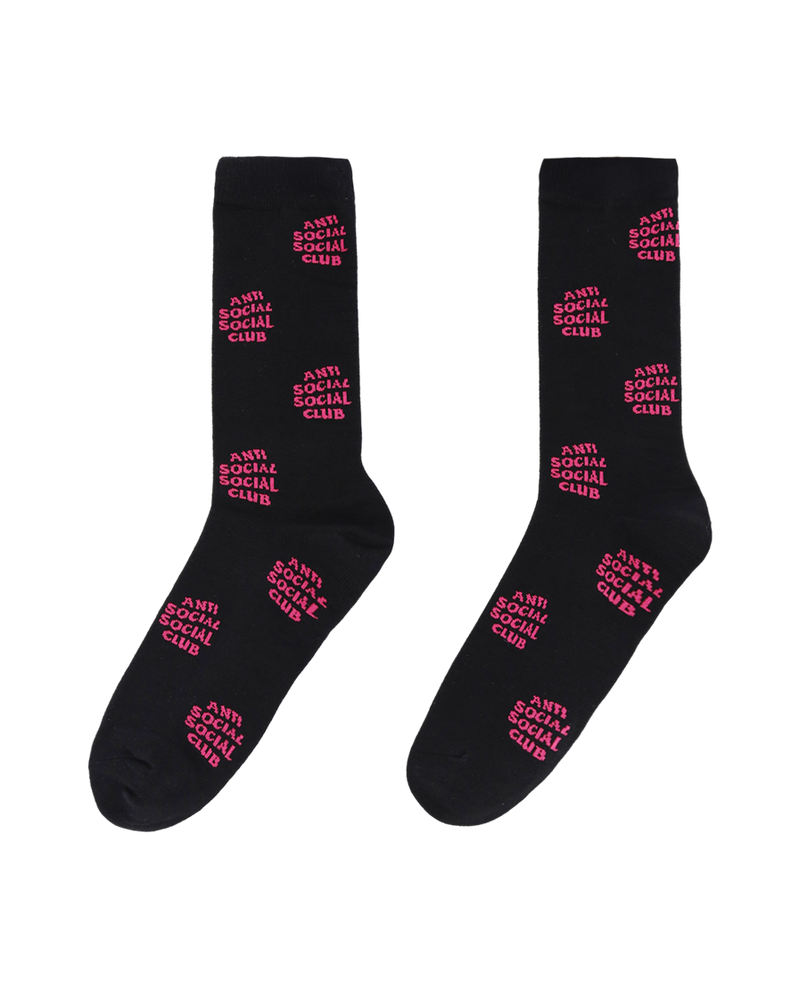 TI25C2502441 Anti Social Social Club Logo Pattern Socks Black