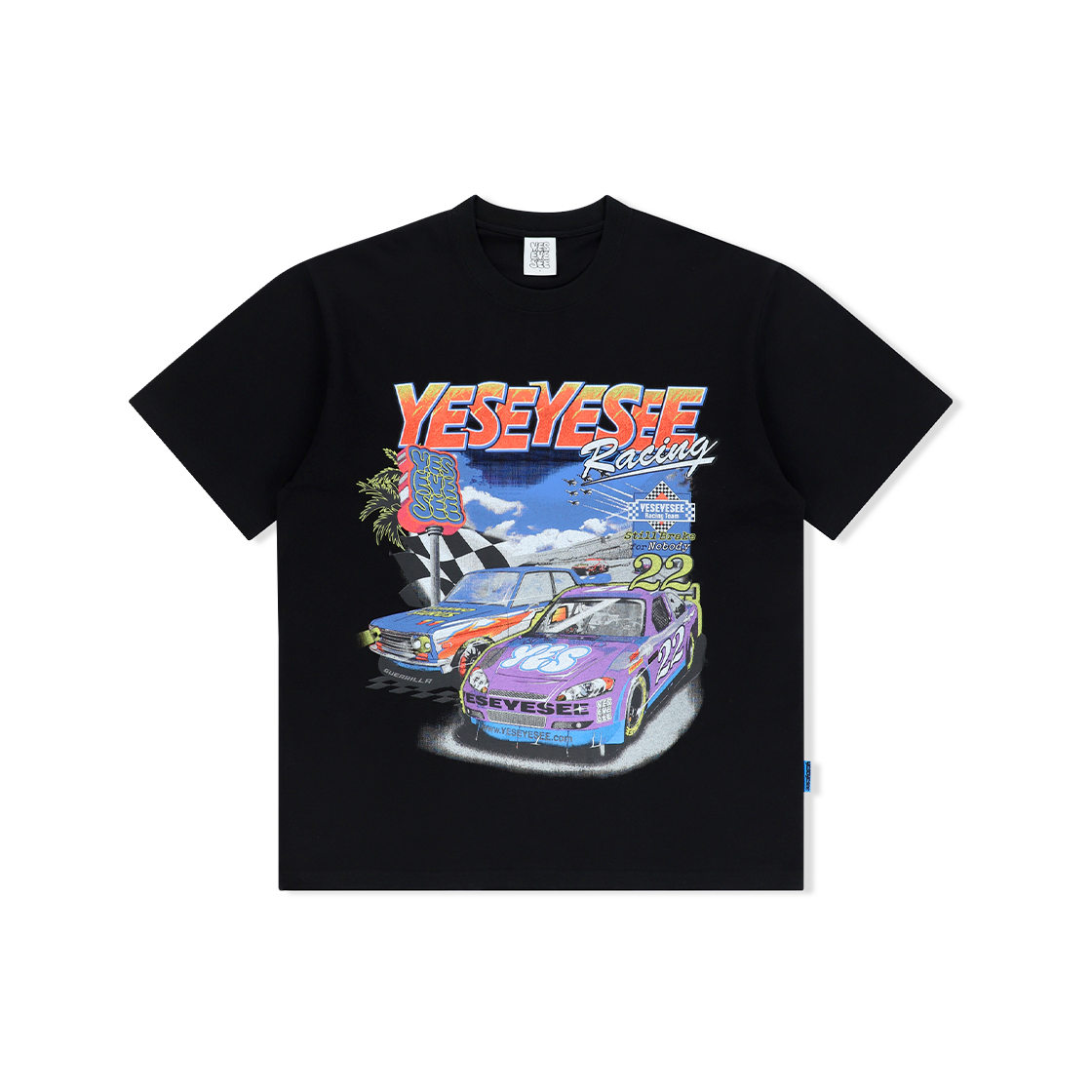 예스아이씨 레이싱 티 블랙(YESEYESEE Racing Tee Black)