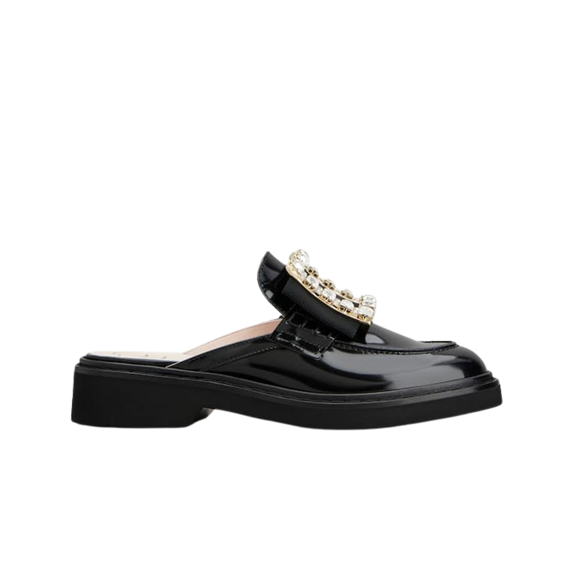 (W) 로저 비비에 비브 레인저스 레더 뮬 블랙((W) Roger Vivier Viv Rangers Mules in Leather Black)