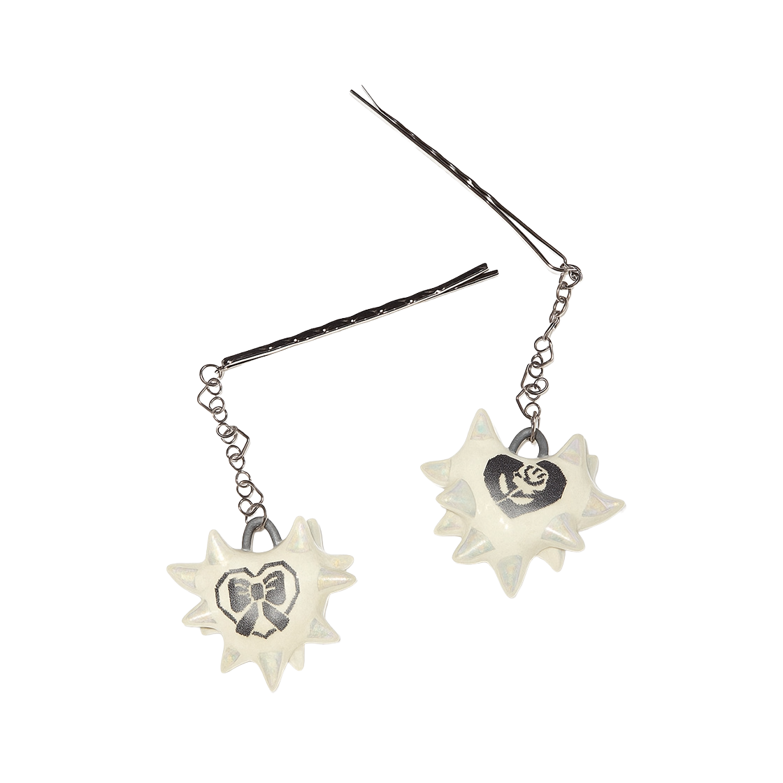 Fk25hs34 Fakiii x SUGASCOOP Heart Spark Drop Hair-pin