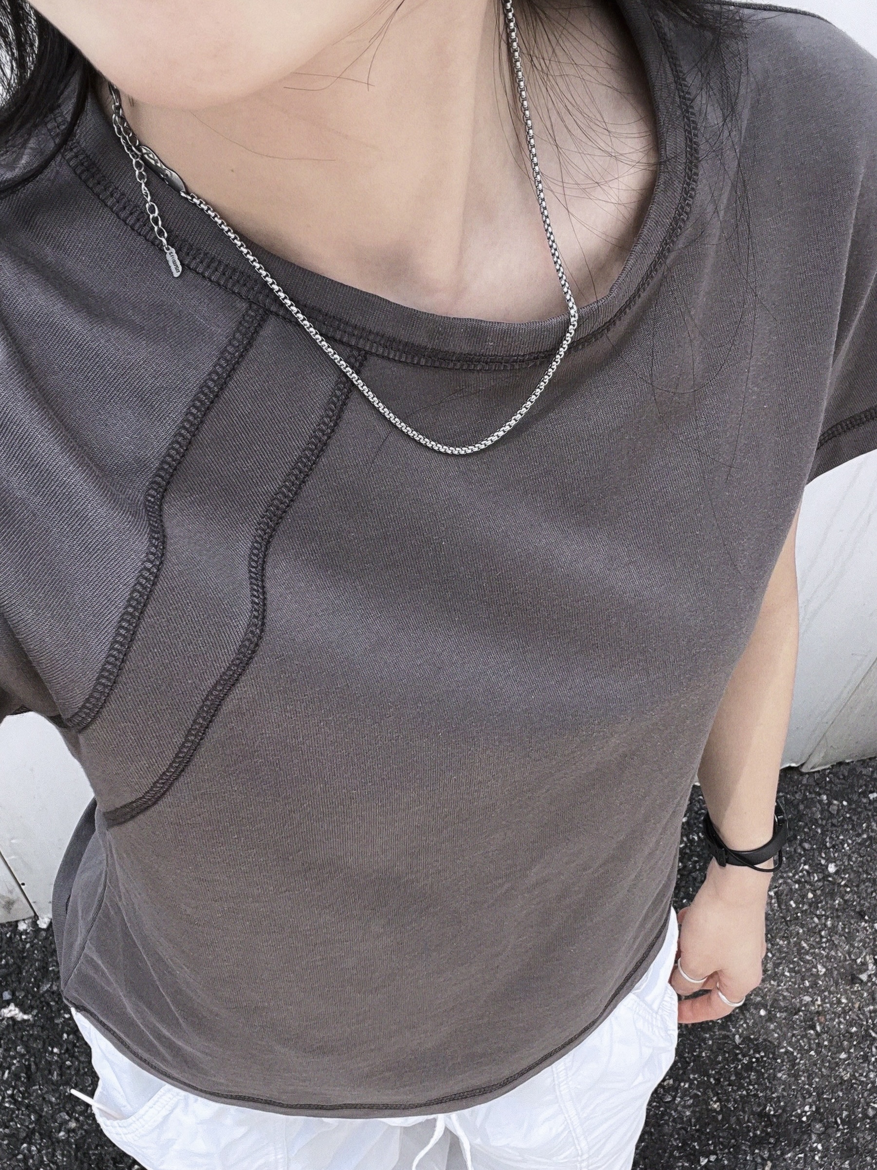 [KREAM 단독] Riomeu Snake Chain Necklace 2.5mm 착용 스타일