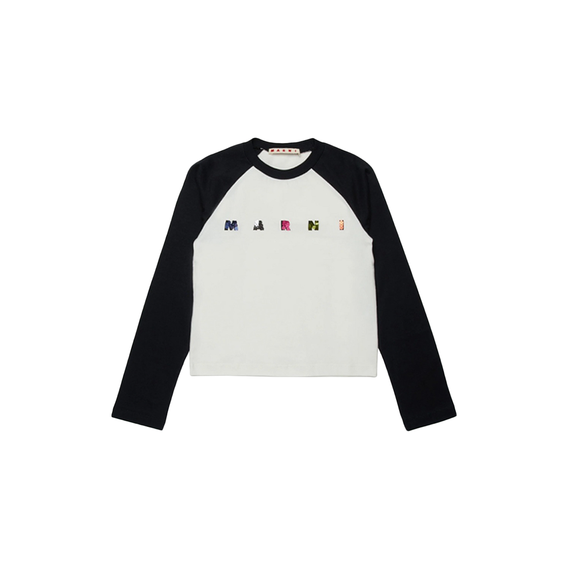 (키즈) 마르니 스팽글 로고 티셔츠 블랙 화이트((Kids) Marni Spangle Logo T-Shirt Black White)