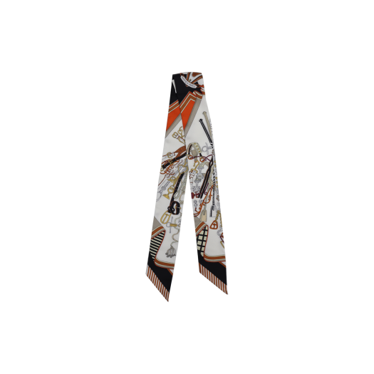 ITP7W6TODWNR Hermes Bouquet Sellier Twilly Blanc Noir Caramel