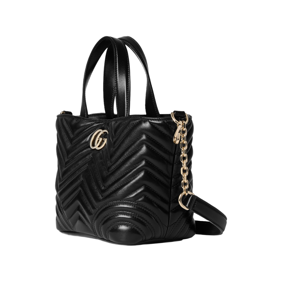 구찌 GG 마몽 미니 토트백 블랙(Gucci GG Marmont Mini Tote Bag Black) - 2