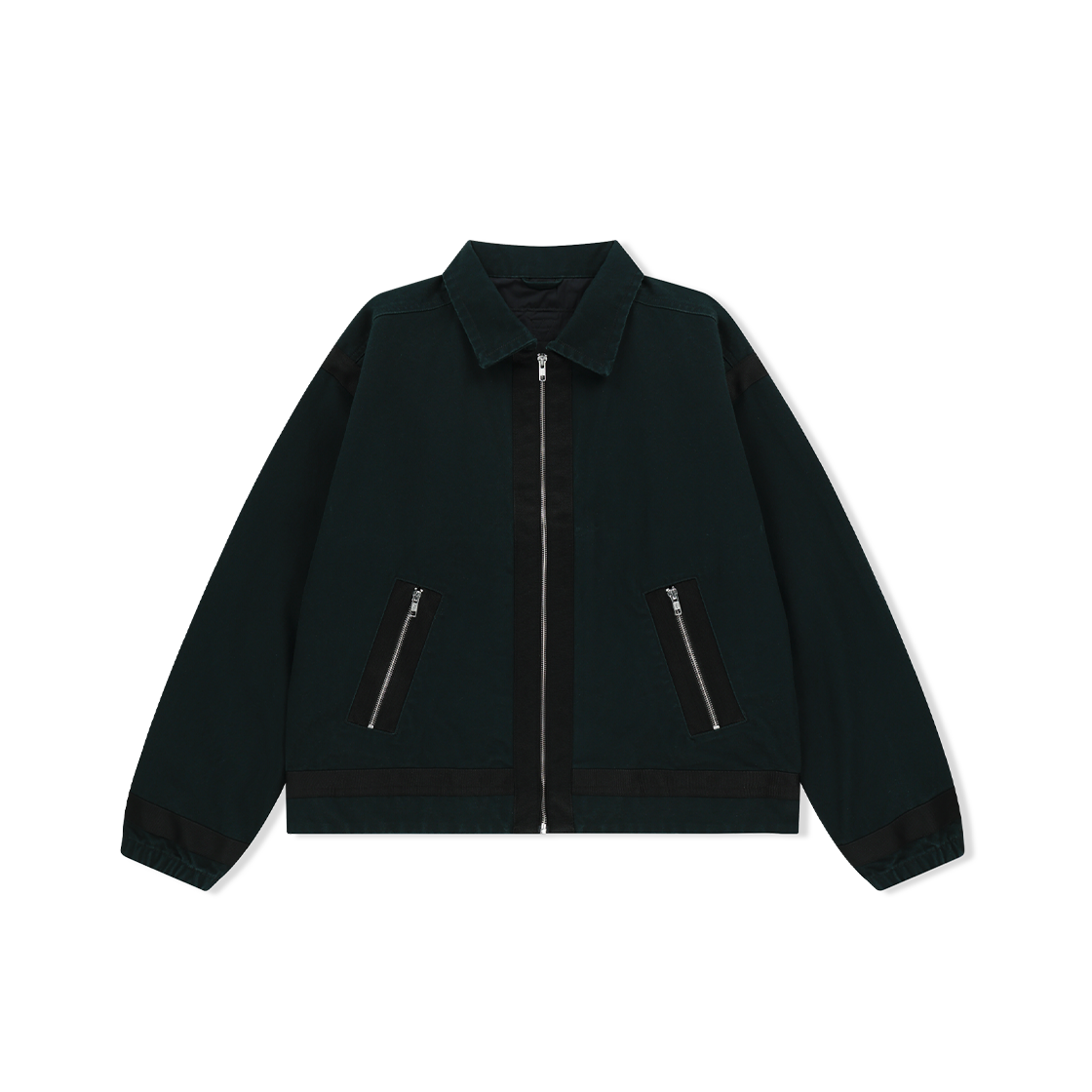 YS251WOWLS05BLK YESEYESEE Tape Detail Canvas Jacket Black