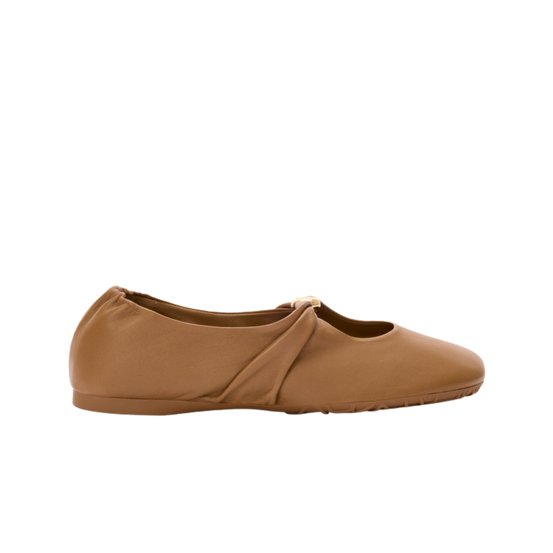 (W) 로에베 나파 램스킨 페블 소프트 발레리나 오크((W) Loewe Pebble Soft Ballerina in Nappa Lambskin Oak) - 1