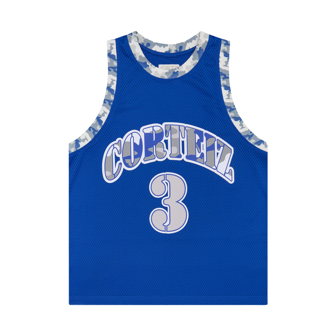 코르테이즈 스텐실 카모 B볼 저지 로얄 블루(Corteiz Stencil Camo B-Ball Jersey Royal Blue)