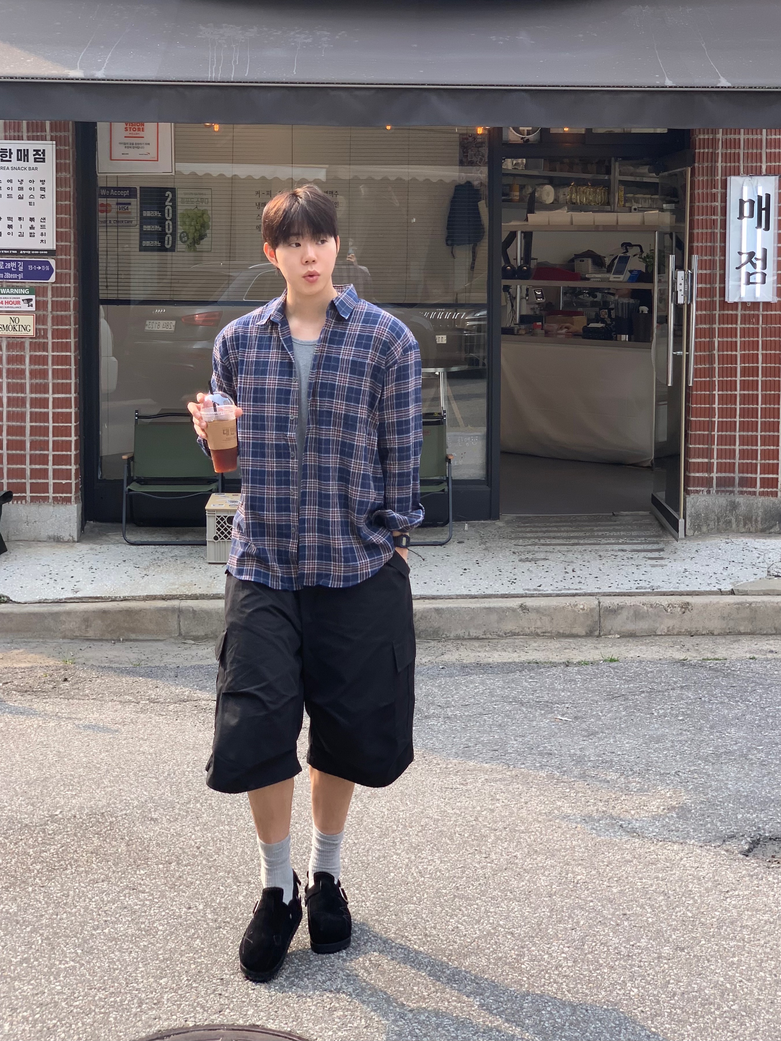 [프리오더] Polyteru Sliders Shoes Black, Casio F-91W-1 착용 스타일 - 2