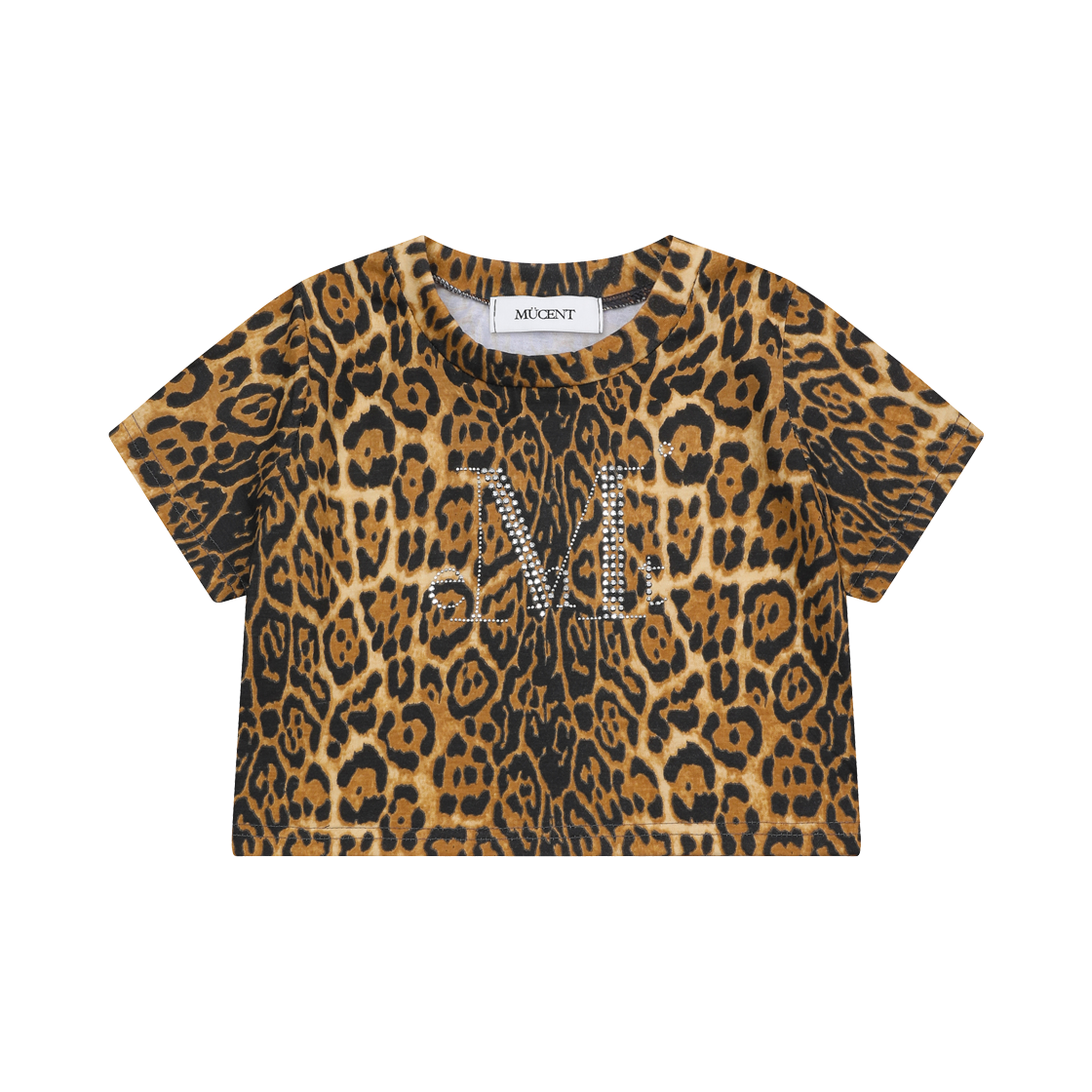 P0000BBD MUCENT Juby Leopard Hotfix Crop T