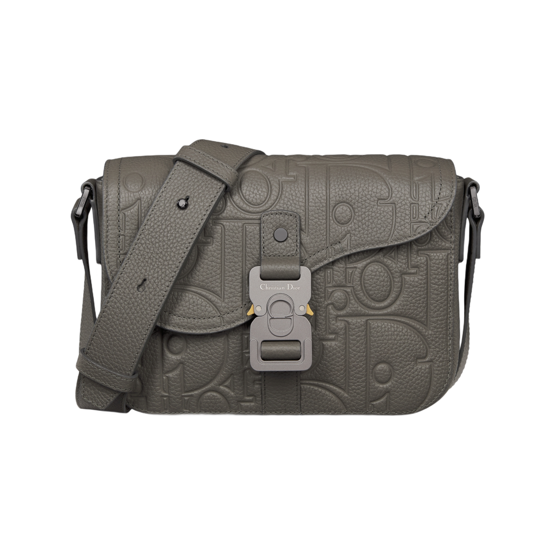 1ADPO049LLG-H800 Dior Small Saddle Messenger Bag with Flap Dior Gravity Leather And Grained Calfskin Gray