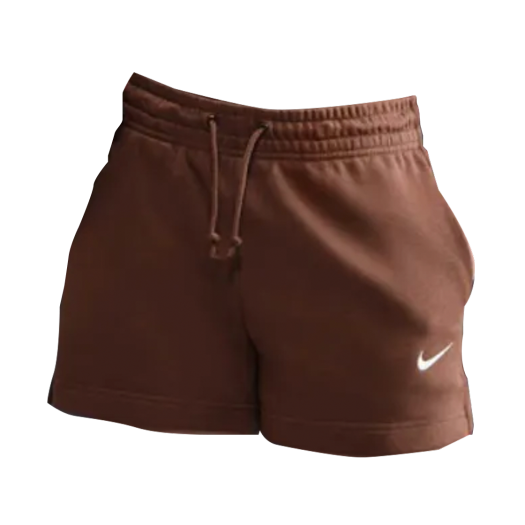 (W) Nike NSW Phoenix Fleece French Terry Mid-Rise 4 Inch Shorts Fonner Brown Sail