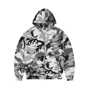 Corteiz Island Puff Print Zip Hoodie Arctic Camo