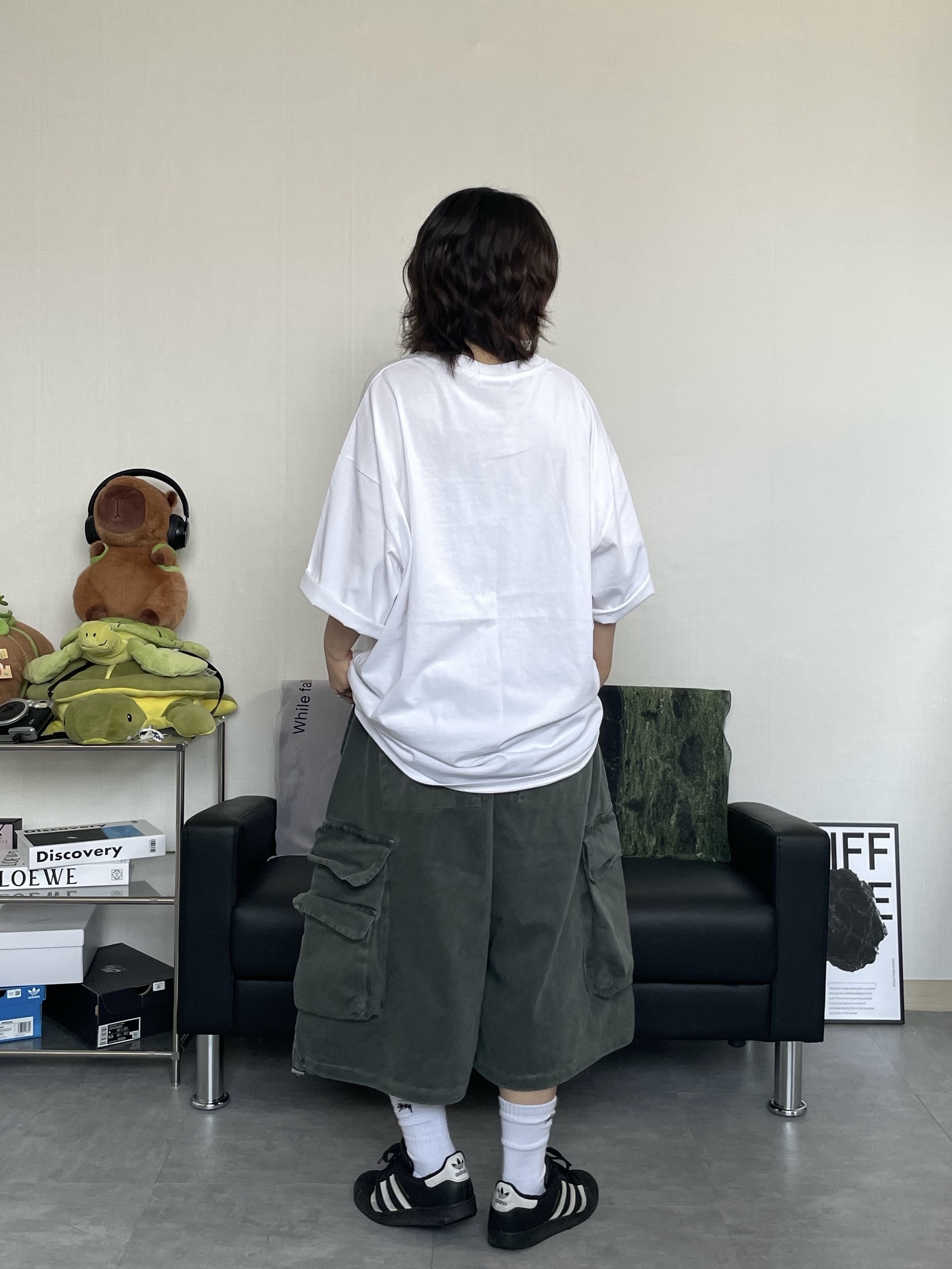 Adidas Superstar Core Black White, Our Legacy Ladon Leather Keychain Black 착용 스타일 - 6