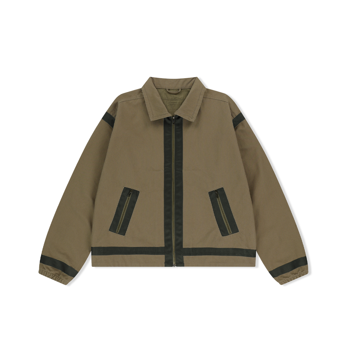 YS251WOWLS05KHA YESEYESEE Tape Detail Canvas Jacket Khaki