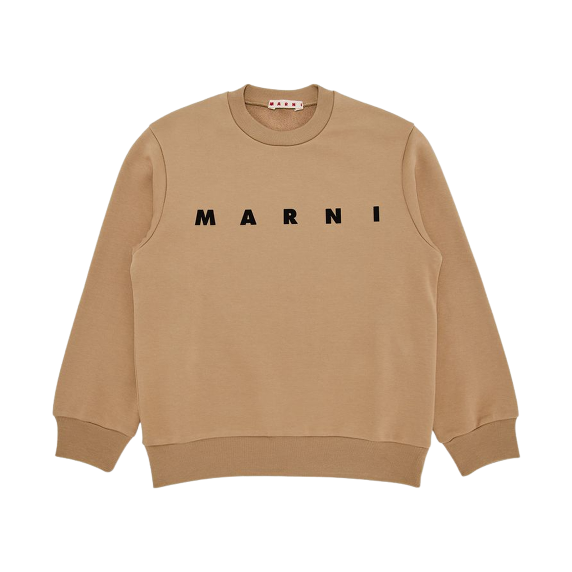 (키즈) 마르니 마르니 프린트 코튼 스웨트셔츠 탄((Kids) Marni Cotton Sweatshirt with Marni Print Tan)