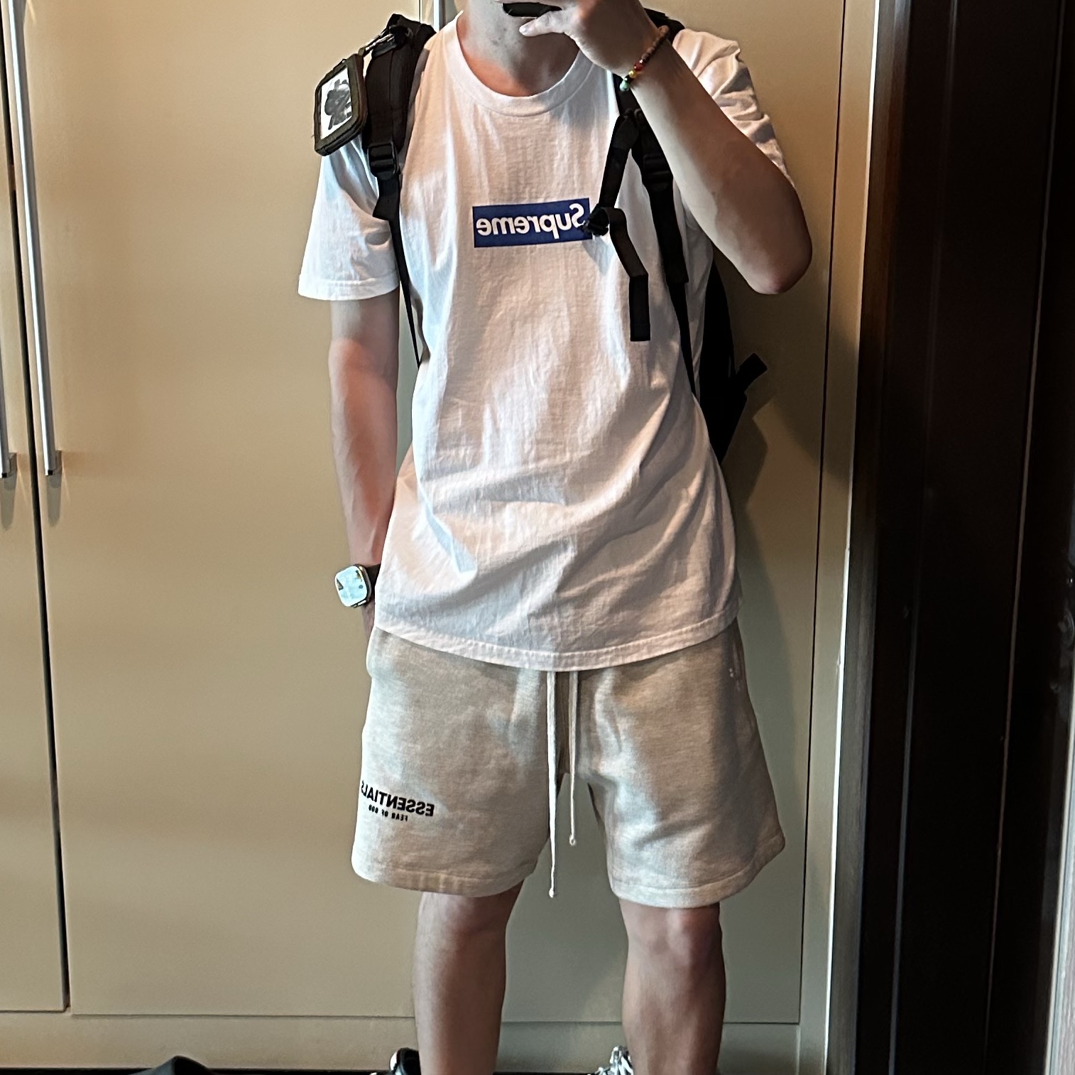 Supreme Seoul Box Logo T-Shirt White - 23FW 착용 스타일
