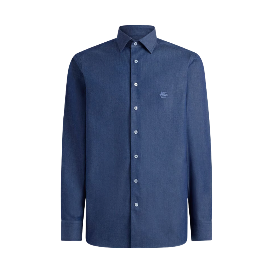 MRIB000299SA531X0883 Etro Logo Chambray Shirt Blue