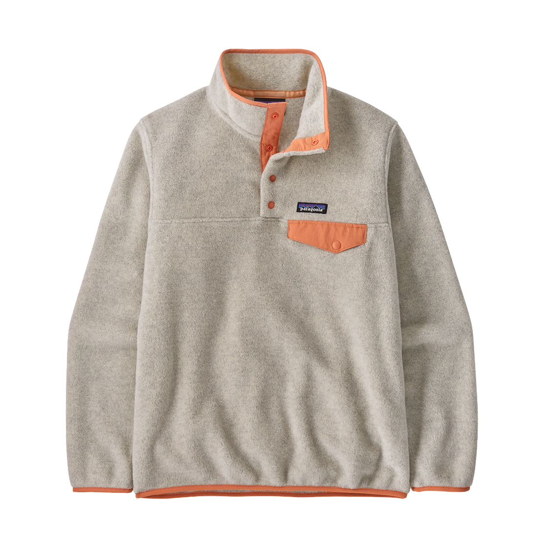 25455 (W) Patagonia Lightweight Synchilla Snap-T Fleece Pullover Oatmeal Heather w Heirloom Peach