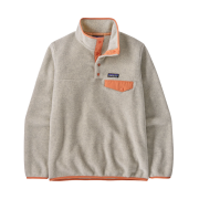 (W) Patagonia Lightweight Synchilla Snap-T Fleece Pullover Oatmeal Heather w Heirloom Peach