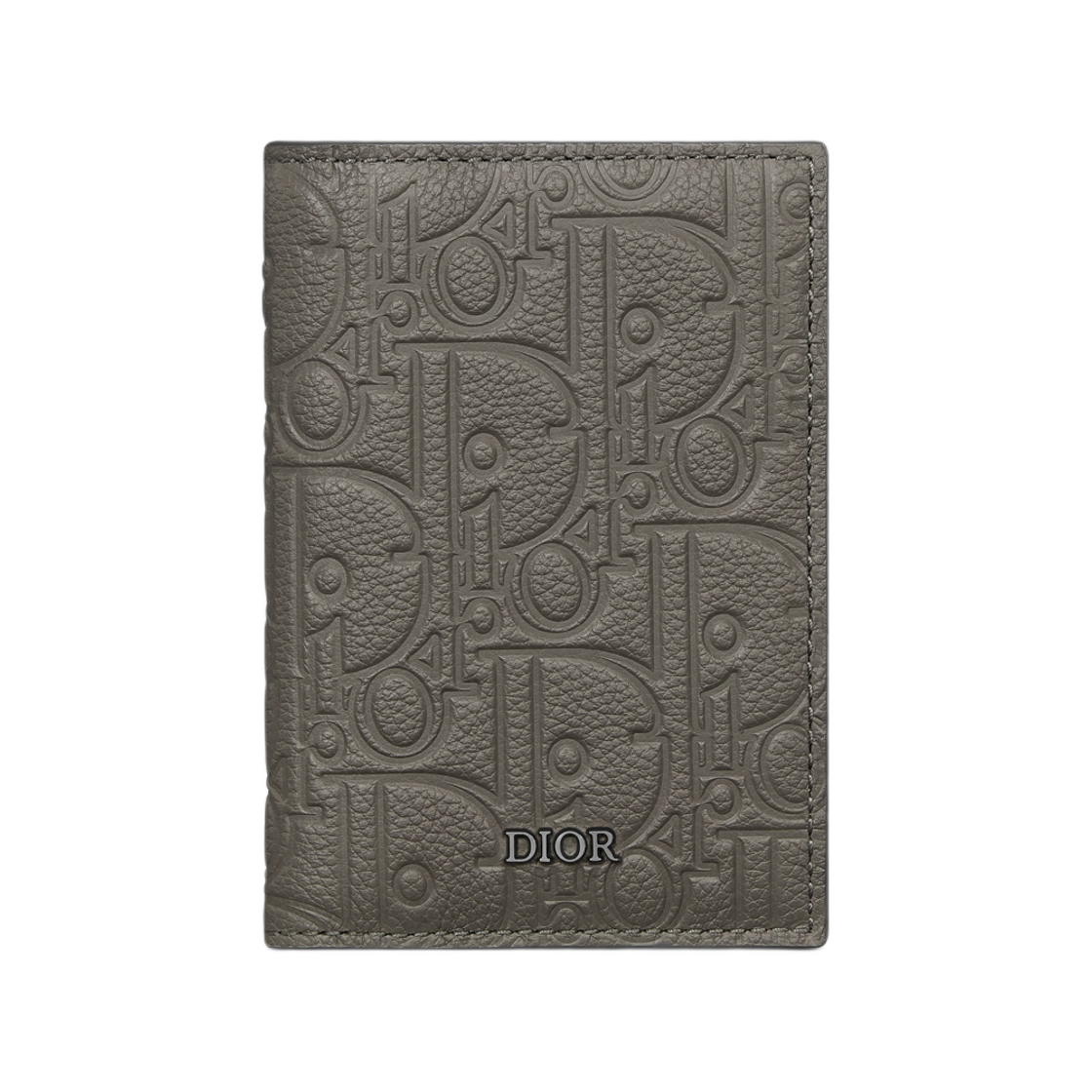 2ESCH138FLG-H800 Dior Vertical Bifold Card Holder Dior Gravity Leather Gray