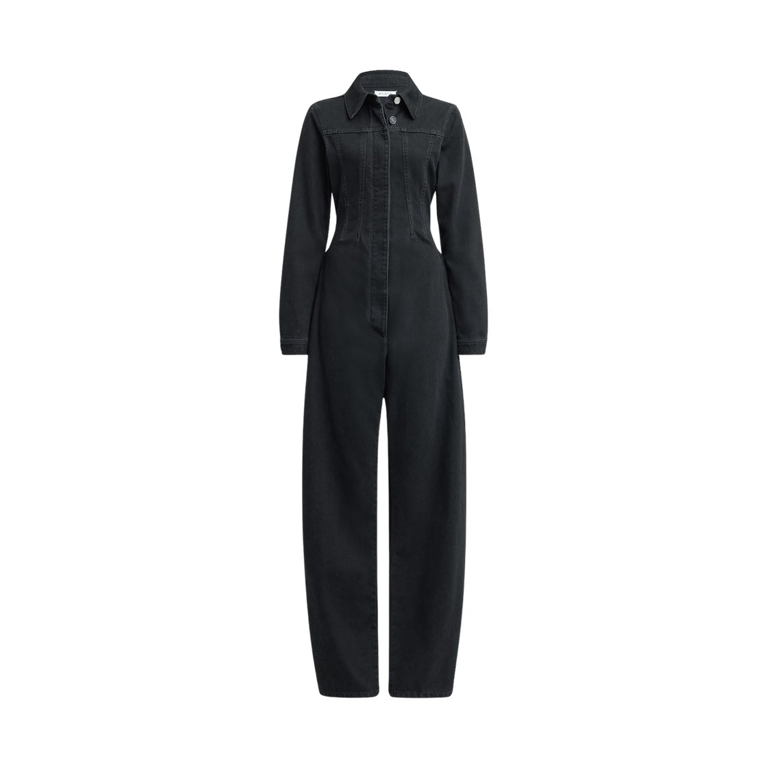 (W) 알라이아 데님 점프수트 블랙((W) Alaia Denim Jumpsuit Black)