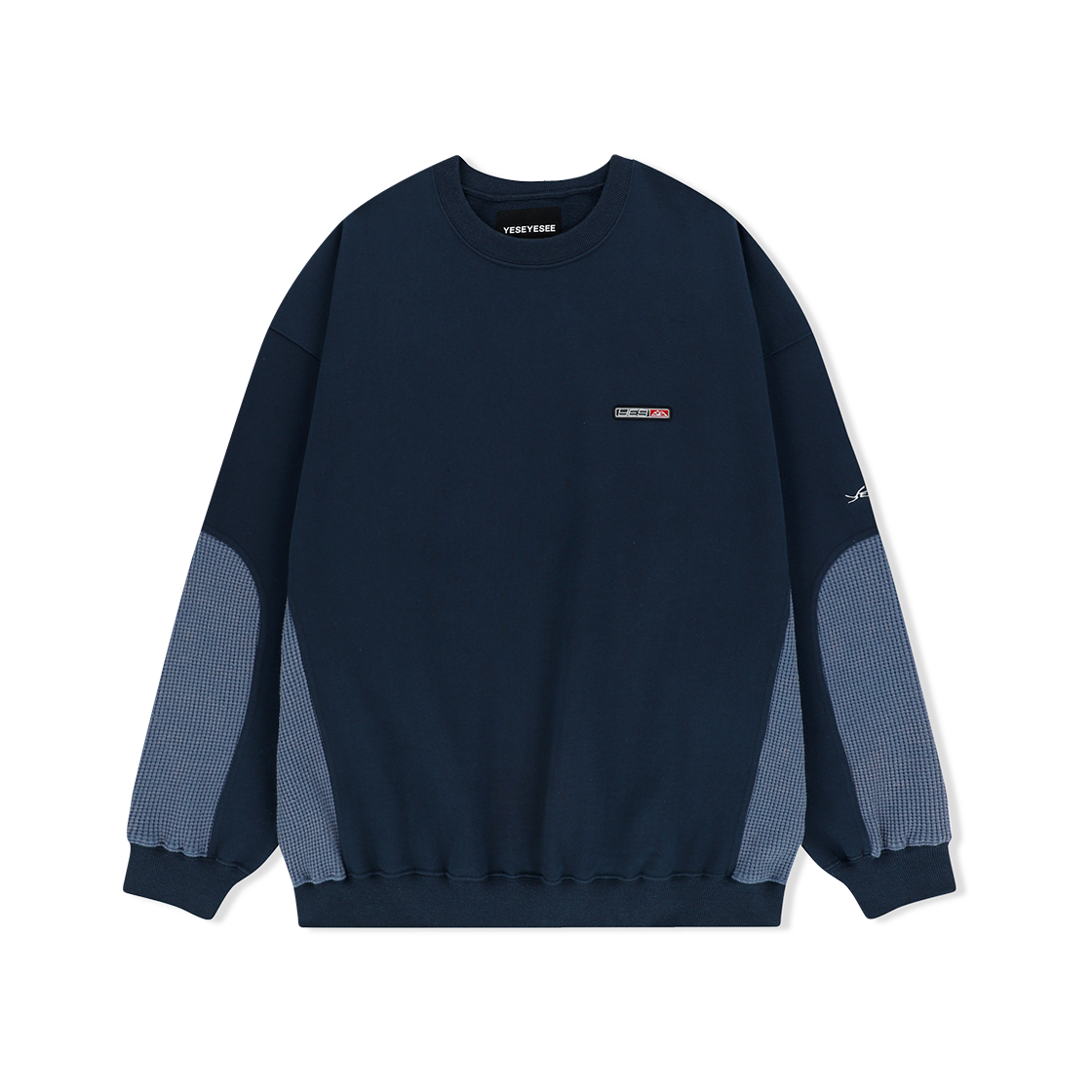 YS251TSWCW01NAV YESEYESEE Y.E.S Waffle Sweatshirt Navy