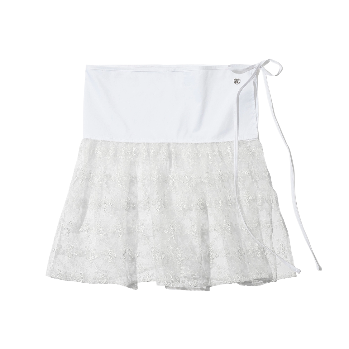 Fk25hs14 Fakiii Poppy Lace Flare Multi Lap Skirt White