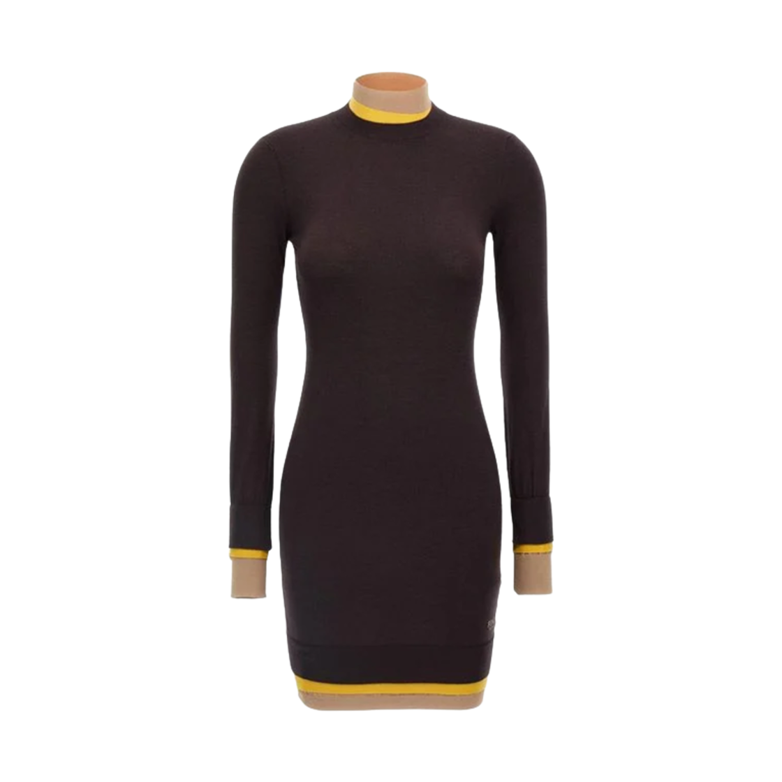 (W) 펜디 레이어링 컬러 트림 숏 드레스 퍼플((W) Fendi Layering Color Trims Short Dress Purple)