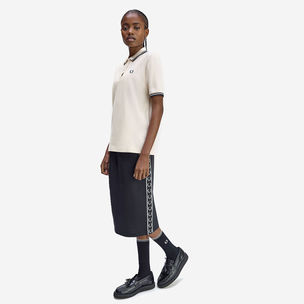 프레드페리 G3600 우먼스 트윈 팁 프레드페리 셔츠 실키피치 다크페트롤(Fred Perry G3600 Womens Twin Tipped Fred Perry Shirt Silky Peach Dark Petrol) - 4