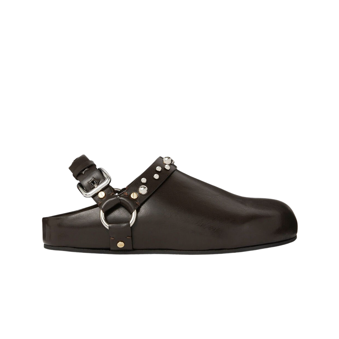 810444AP02502007 (W) Stella McCartney Elyse Studded Clogs Coffee Brown