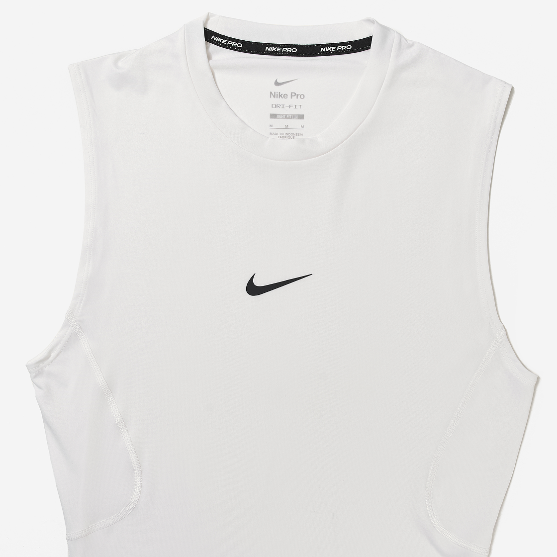 나이키 프로 드라이핏 타이트 피트니스 탑 화이트 블랙 - 아시아(Nike Pro Dri-Fit Tight Fitness Top White Black - Asia) - 3